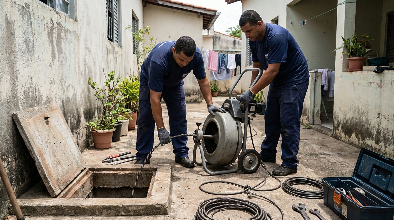 Desentupimento de Coluna Sanitária em Vila Velha‑ES